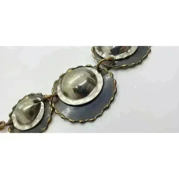 Vintage MCM Necklace Choker Brutalist Primitive Silver Copper Bronze Artist Made - Picture 3 of 8